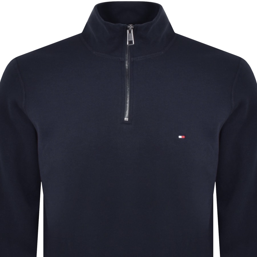 Tommy Hilfiger Quarter Zip Fleece Sweatshirt Navy